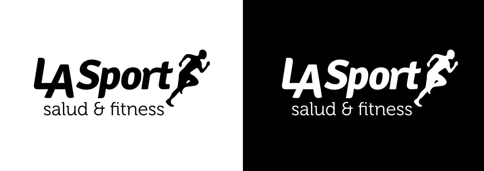 Logotipo LA Sport. Version positivo y negativo